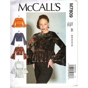 McCall's M7809 Misses 6 to 14 Very Easy Top, Tunic Uncut Sewing Pattern New